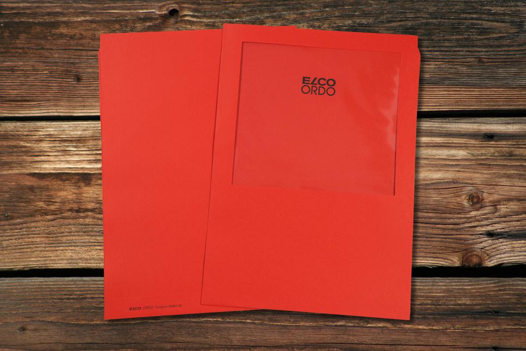 Odnungsmappen mit Sichtfenster 220x310 mm Intensivrot 120 g/qm